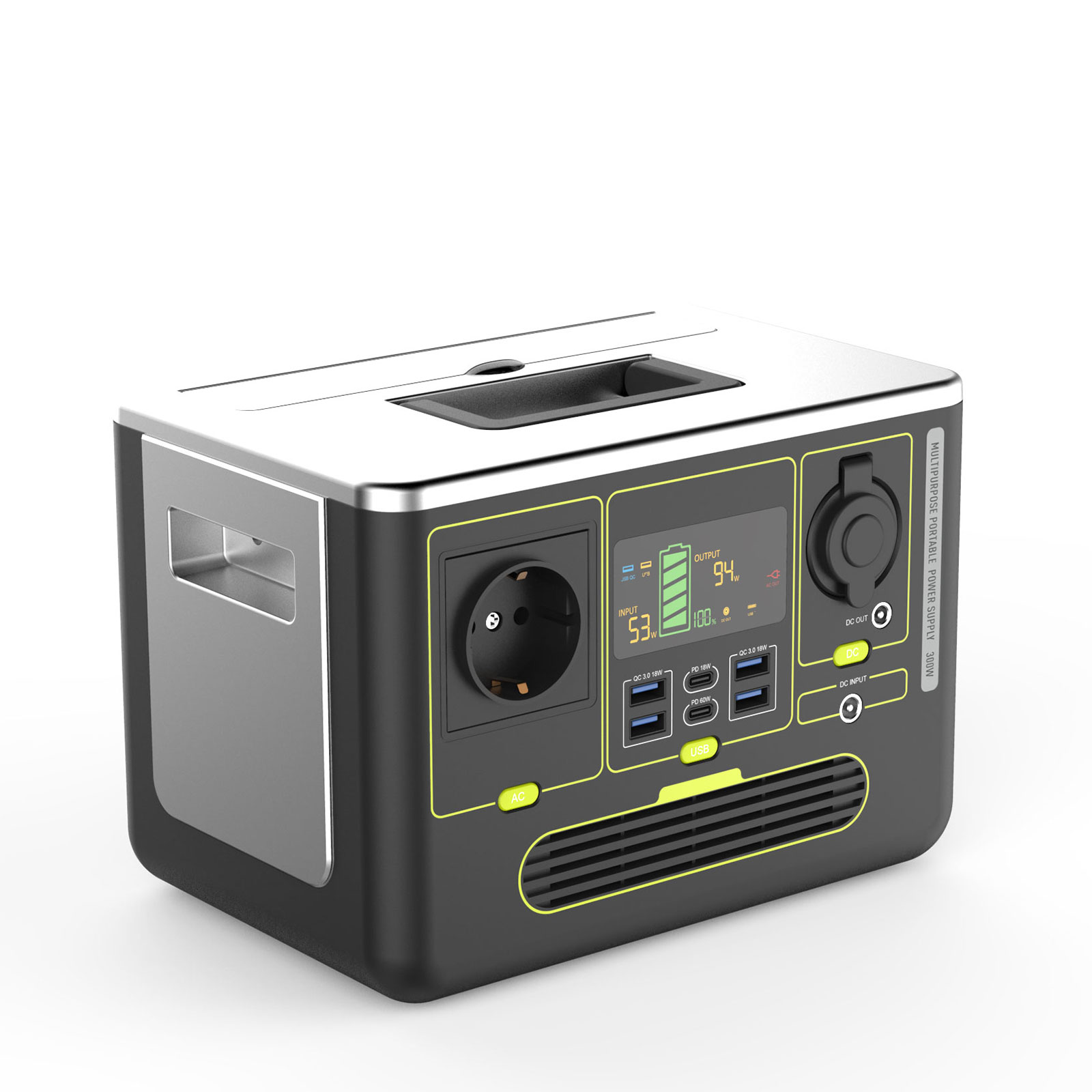  Powerstation - 4 x USB - Quick Charge 18 W - 2 x USB C - 2 x DC  - AC 100 - 240 V,  480 W