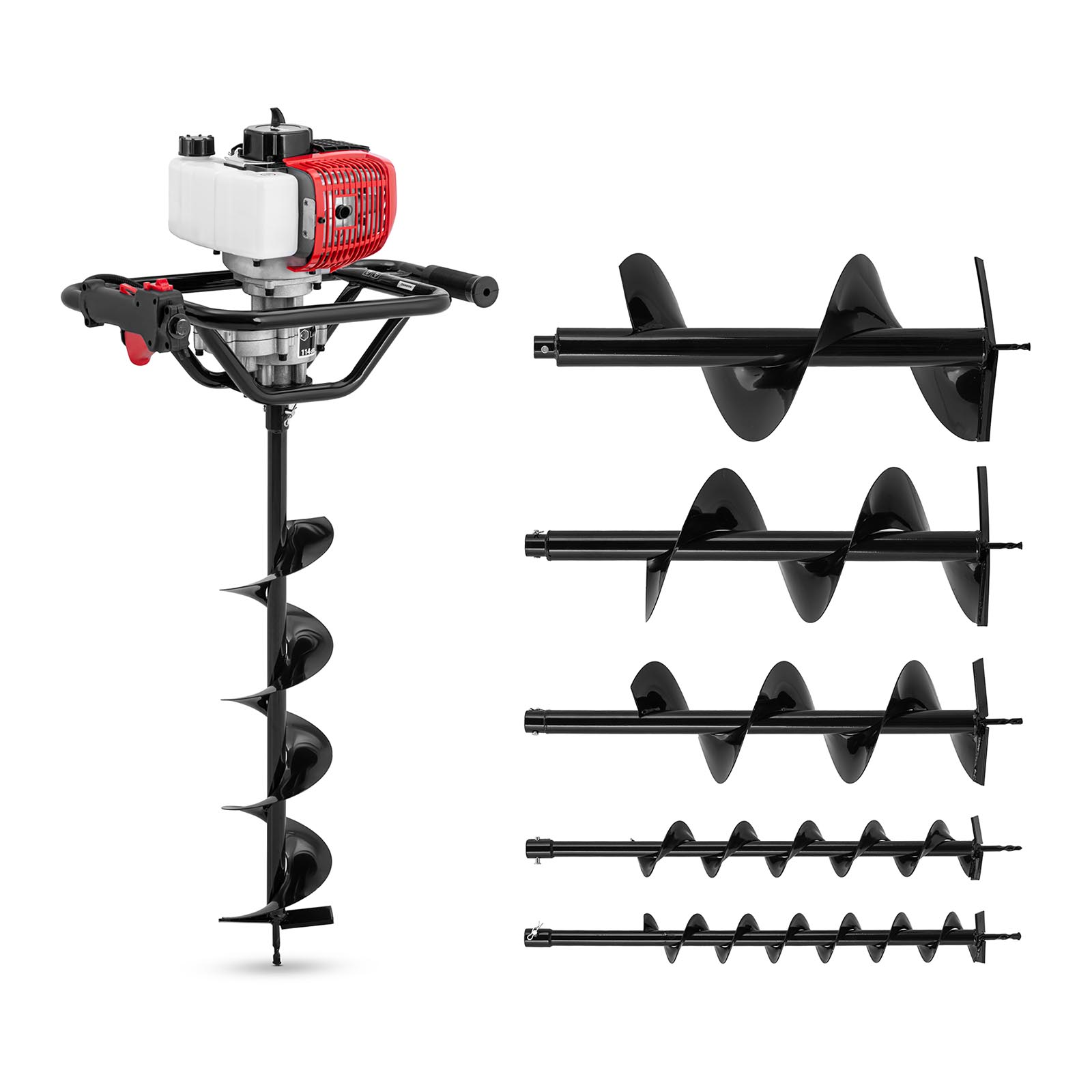 Erdbohrer Set - 1.6 kW - inkl. 6 Bohrer  und 2 Verlängerungen