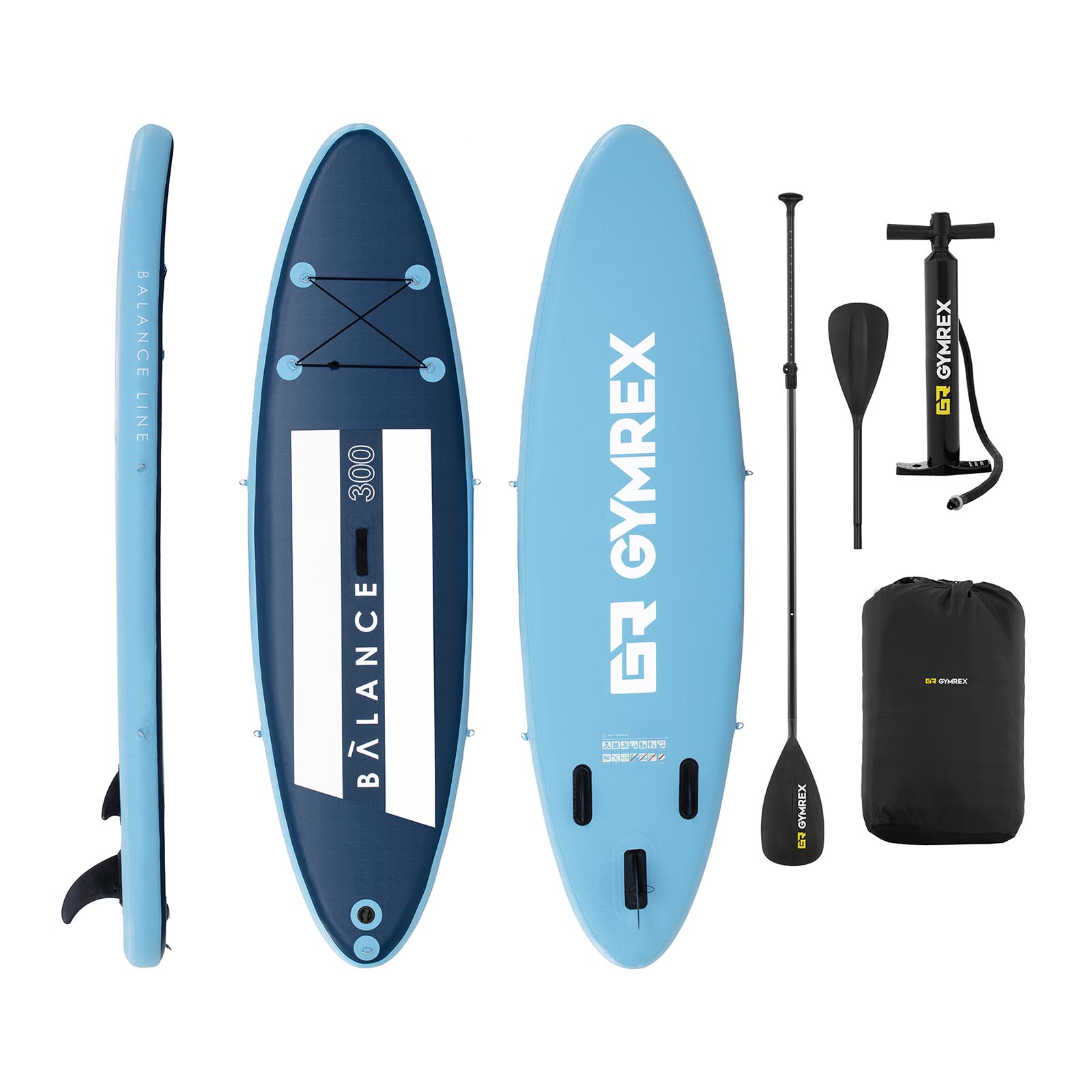 SUP - 135 kg - blau/marineblau - Set mit Paddel und Zubehör